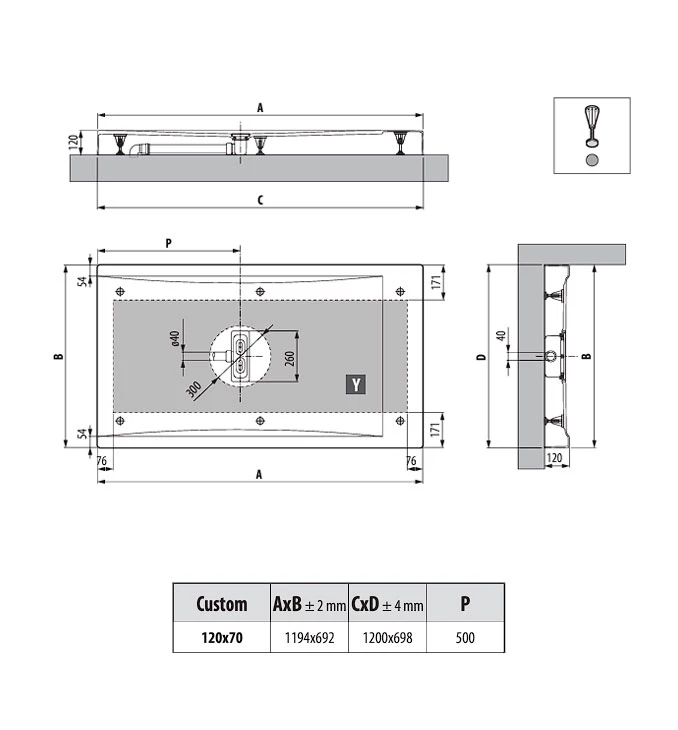 Tuš kada NOVELLINI CUSTOM 120x80 CU120804-30