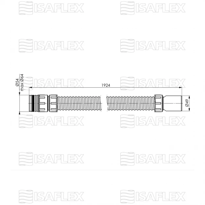 Elastična veza Isaflex za vodokotlić 1.8m