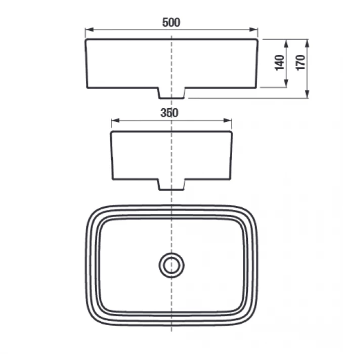 Lavabo Jika CUBITO PURE 50x35 nadgradni