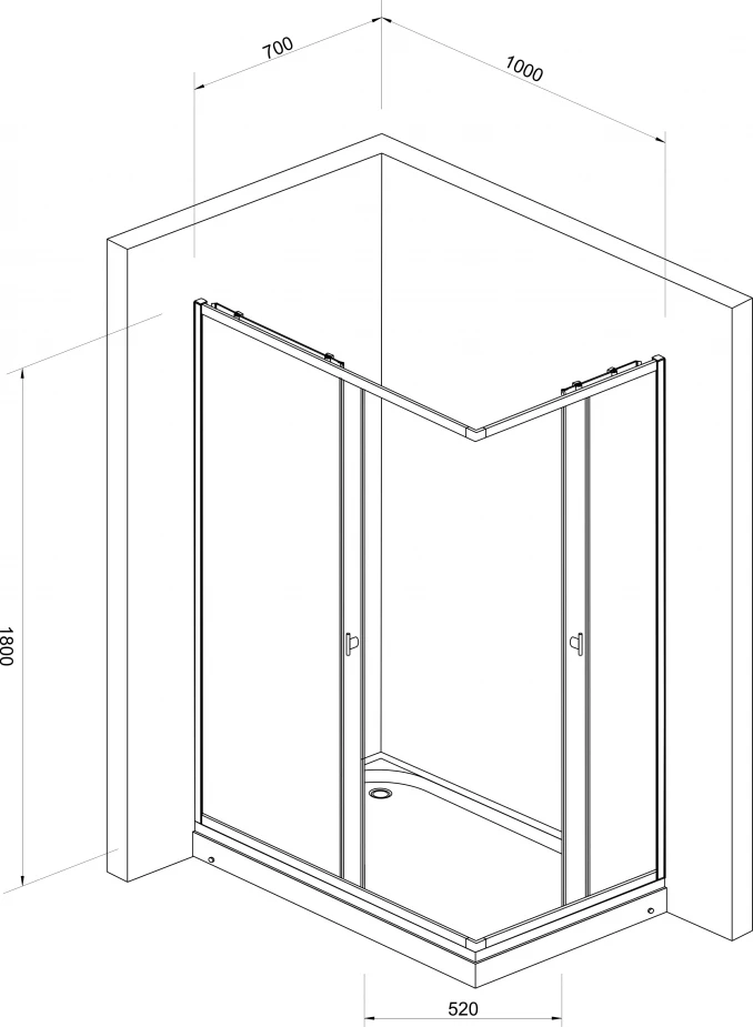 Tuš kabina sa kadicom MINOTTI JL 144 GR - desna