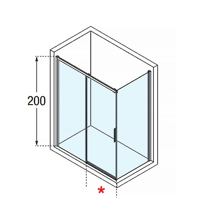 Paravan Novellini KUADRA 2.0 2PH 119-121 black K2PH119D-1H