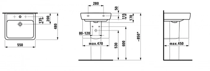 Lavabo Laufen PRO A 55x48