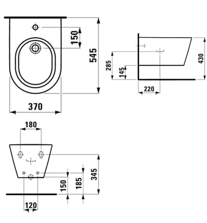 Bide konzolni Laufen K'LAUFEN 55x37