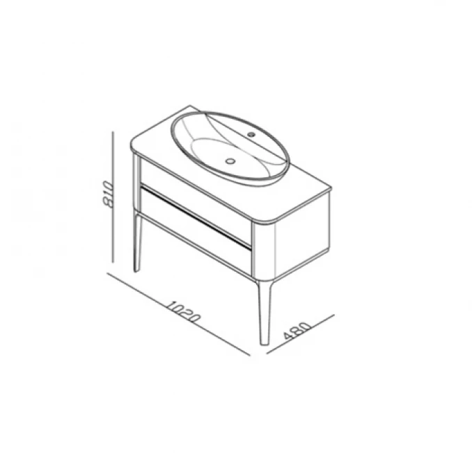 Ormarić LINEART LA VIE 1000 smoked BEZ LAVABOA